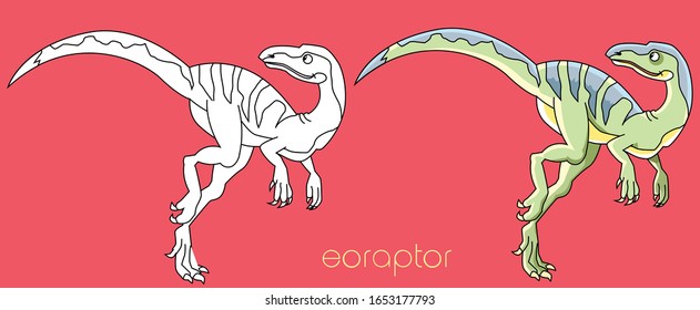 Eoraptor Dinosaur Drawing Cartoon Illustration Stock Illustration ...