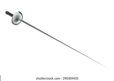 Epee or dueling sword isolated on white background