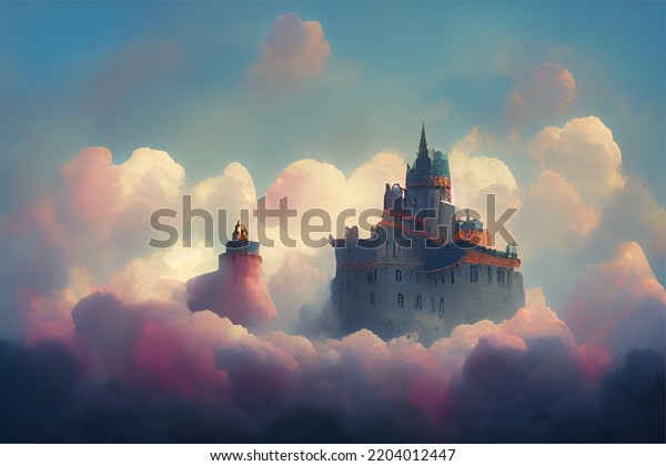 fantasy castle in the clouds