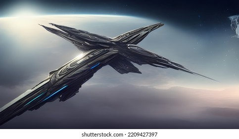 Epic Futuristic Space Technology In Space - Epic Style Illustration