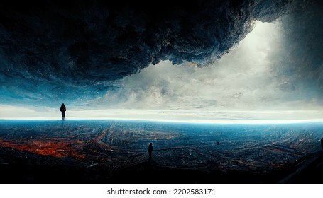 Epic View Composition Apocalypse Alien Storm Digital Art