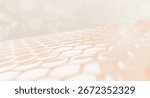 Epidermis layer with hexagon cell pattern 3d render. Healthy facial skin with even tone, smooth texture and elasticity. Beauty cosmetic skincare background. Structure of normal skin. 3D Illustration