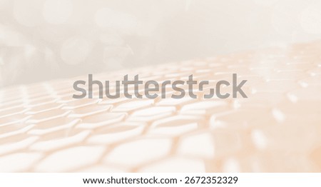 Epidermis layer with hexagon cell pattern 3d render. Healthy facial skin with even tone, smooth texture and elasticity. Beauty cosmetic skincare background. Structure of normal skin. 3D Illustration