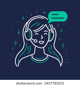 EPS layered file with vector icon chat, messenger, business call, customer servise, reply, virtual assistant website contact ready 