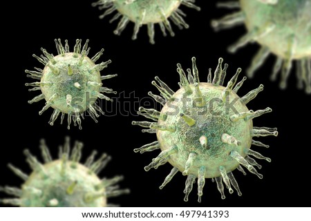 Epstein-Barr virus EBV, a herpes virus which causes infectious mononucleosis and Burkitt's lymphoma isolated on black background. 3D illustration Stock photo © 