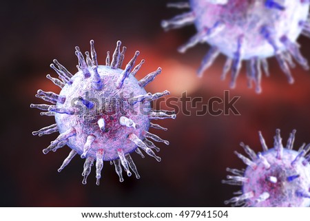 Epstein-Barr virus EBV, a herpes virus which causes infectious mononucleosis and Burkitt's lymphoma on colorful background. 3D illustration Stock photo © 