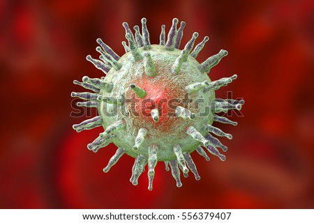 Epstein-Barr virus EBV, a herpes virus which causes infectious mononucleosis and Burkitt's lymphoma. 3D illustration Stock photo © 