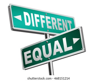 Equal Or Different Equality In Rights And Opportunity For All No Discrimination Or Racism Embrace Diversity 3D Illustration
