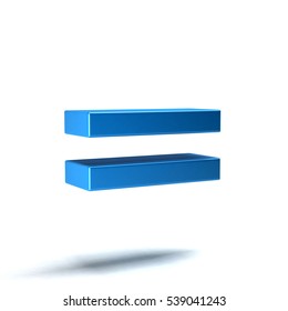 Equal Math Symbol. 3D Rendering Illustration