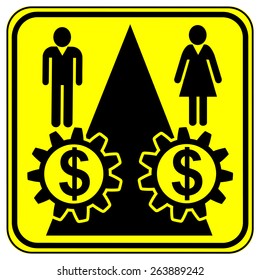 Equal Pay In Dollar. Concept Sign For Equal Pay For Equal Work Especially For Women