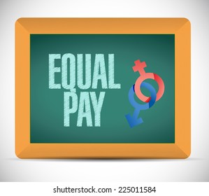 Equal Pay Message Illustration Design Over A White Background