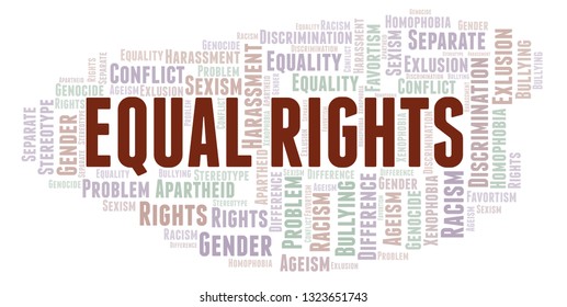 Equal Rights Type Discrimination Word Cloud Stock Illustration ...