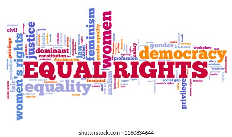 Equal rights for women - feminism concept word cloud.