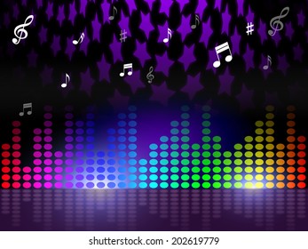 Equaliser Background Showing Graphic Equalizer And Abstract