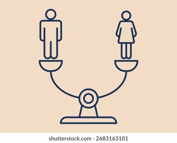 Equality icon. Social issues problems icon. Simple vector illustration in modern thin line style. Vector illustration.