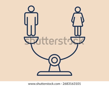 Equality icon. Social issues problems icon. Simple vector illustration in modern thin line style. Vector illustration.