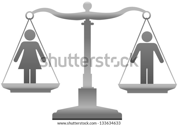 Equality Scales Weigh Gender Justice Issues Stock Illustration ...