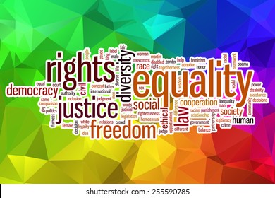 Equality Word Cloud Concept With Abstract Background