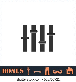 Equalizer icon flat. Simple illustration symbol and bonus pictogram