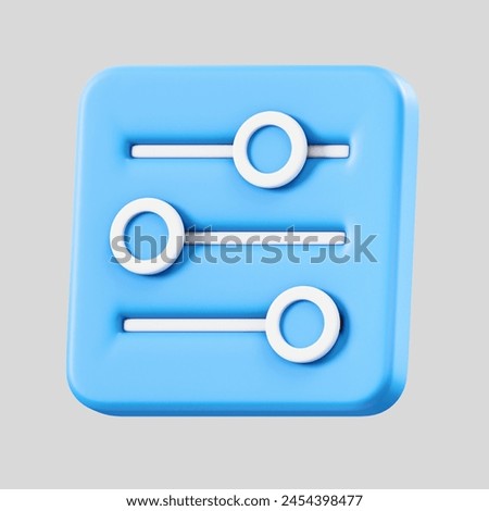 equalizer symbol object 3d illustration