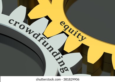 Equity Crowdfunding Concept Isolated On Black Background