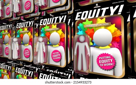 Equity Fairness Justice Inclusion DEI Action Figures People 3d Illustration