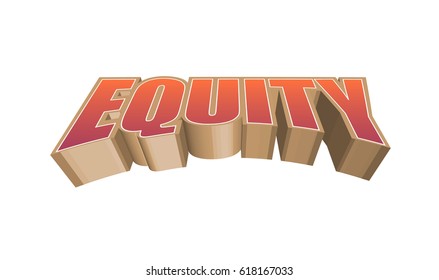Equity Text for Title or Headline. In 3D Fancy Fun and Futuristic style
