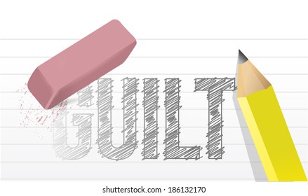 Erase Your Guilt Concept Illustration Design Over A White Background