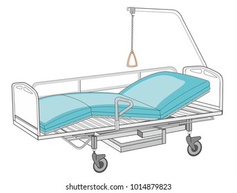 Ergonomic Hospital Bed Accessories Like Rails And Handles Help Nurses And Patients To Transfer Or Adjust Position. 