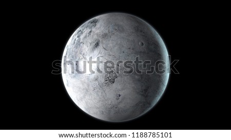 Eris dwarf planet in the outer space. 3D Rendering.