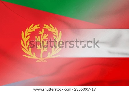 Eritrea and Austria government flag transborder negotiation AUT ERI banner country Austria Eritrea patriotism. 3d image Stock fotó © 