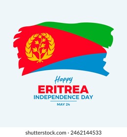 Eritrea Independence Day poster illustration. Grunge Eritrean flag icon. Paintbrush Flag of Eritrea symbol. Template for background, banner, card. May 24 every year. Important day - Powered by Shutterstock