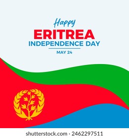 Eritrea Independence Day poster illustration. Eritrean flag frame icon. Flag of Eritrea symbol. Template for background, banner, card. May 24 every year. Important day - Powered by Shutterstock