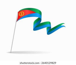 Eritrean flag wavy abstract background layout. Raster version.