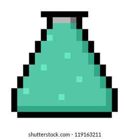 Erlenmeyer Flask Pixel Art Science Chemistry 스톡 일러스트 119163211
