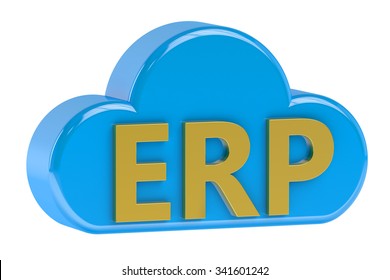 ERP Cloud Service Concept  Isolated On White Background