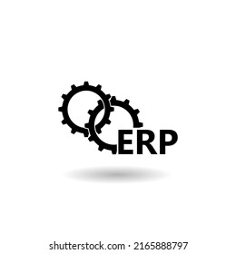 ERP Enterprise Resource Planning logo with shadow