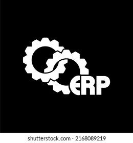 ERP Enterprise Resource Planning logo isolated on dark background