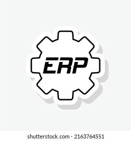 ERP Working Processing Glyph Icon Sticker Sign For Mobile Concept And Web Design