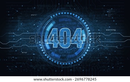Error 404 page not found oops problem symbol digital concept. Network, cyber technology and computer background abstract 3d illustration.