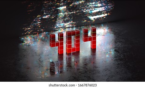 Error 404 in pixel art. 3D render illustration - Powered by Shutterstock - Get 15% off with code: PIKWIZARD15