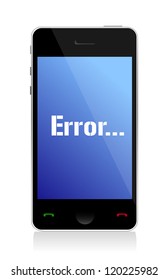 Error Message On Phone Illustration Design Over A White Background