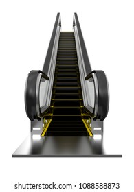 Escalator Or Electric Stairs Front Or Side View Isolated On A White Background 3d Rendering