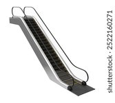 Escalator isolated on white background. 3D render