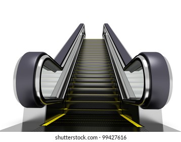 Escalator On White Background