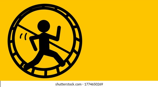 Escape The Rat Race: Business Concept Of A Man Running On Hamster Wheel