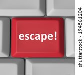 Escape word red computer key button bad situation