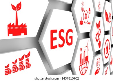 ESG Concept Cell Background 3d Illustration