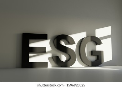 ESG Concept Text Room 3D Render Illustration