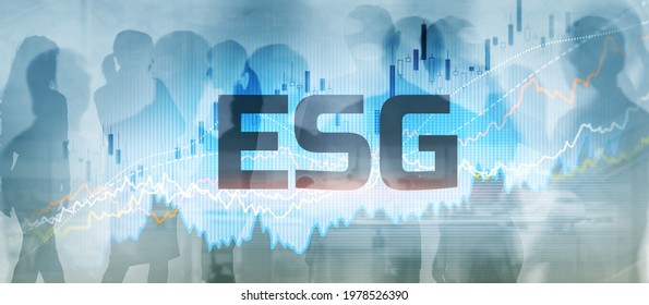 ESG Environment Social Governance Investment Mixed Media Business Concept On Abstract Background